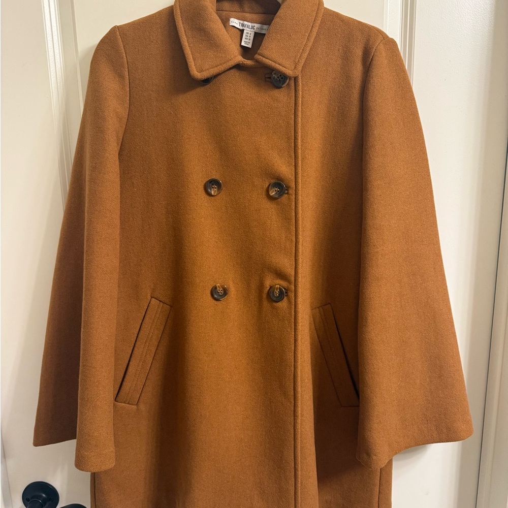 Zara Brown Wool Cape with Oversized Fit